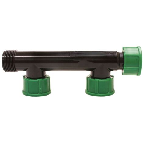 COLECTOR DE RIEGO 2 SALIDAS COLECTOR DE RIEGO CON DOS SALIDAS LATERALES 1 INCLUYEN JUNTAS TORICAS Y GIRO LOCO QUE FACILITAN EL MONTAJE DE ELECTROVALVULAS DE RIEGO OFERTA EXCLUSIVA (1/2)