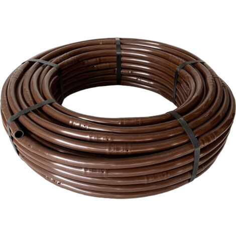 TUBERIA 16MM CON GOTEROS AUTOCOMPENSANTES CADA 33CM MARRON BOBINA 100 MTS INCLUYE GOTEROS AUTOCOMPENSANTES CADA 33 CMCOLOR MARRONBOBINA DE100 METROS OFERTA EXCLUSIVA (1/5)