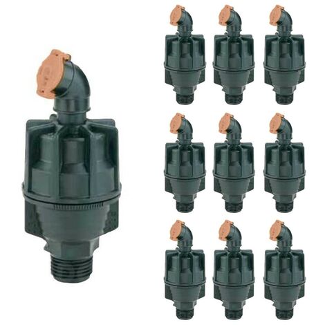 Aspersor rotativo de riego súper 10, aspersor boquilla marrón circular 1/2" macho. Pack de 10 unidades. Aspersor rotativo de riego súper 10, aspersor boquilla color marrón circular 360, aplicado a (1/5)