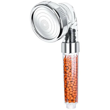 ALCACHOFA DE DUCHA PORTATIL CON FILTRACION DE 3 CAPAS Y ALTA PRESION  CABEZAL DE DUCHA CON FILTRO DE POLIPROPILENO TRES MODOS DE DUCHA DISENO DE HELICE DE ALTA PRESION INCLUYE PERLAS FILTRANTES Y