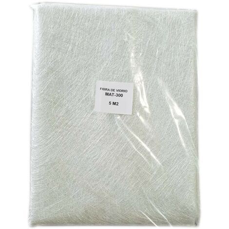 Fibra de Vidrio MAT-300 (densidad 300gr/m2) 5m2 para reparaciones  5m2 fibra de vidrio MAT-300 (refuerzo para resina de poliester)
5 metros cuadrados
Densidad 300gr/m2
Fibra de vidrio para