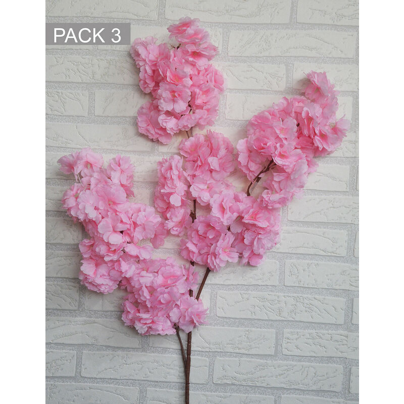 Flores Almendro Artificiales decoración jarrones Set de 3, Ramas Flores de  Interior Decorativas 100 cm Color - Rosa