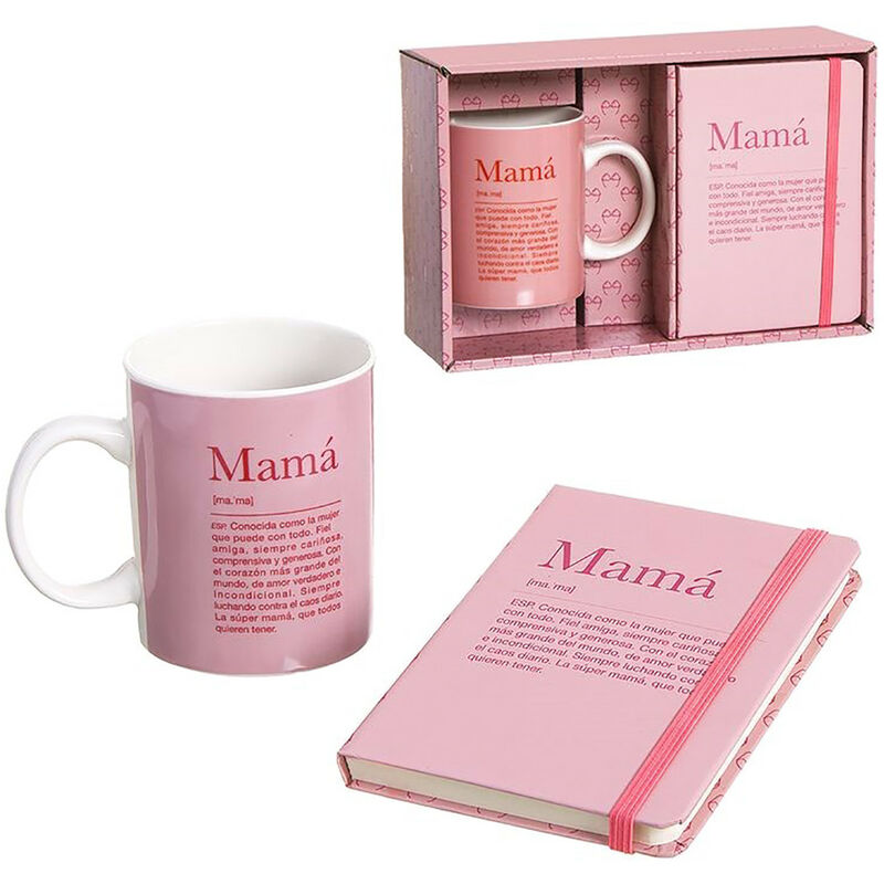 Set de Regalo Taza con Libreta, Significado "Madre" 300mL, 8x9,5x8cm -Hogar y Más