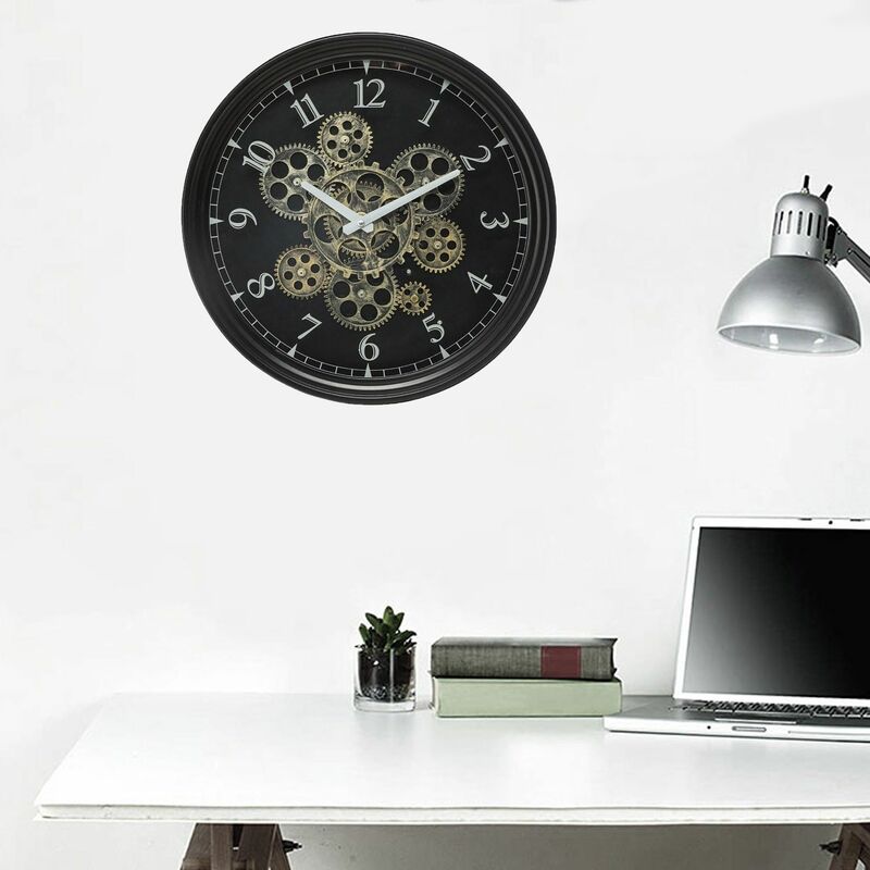 Reloj Pared Engranajes 3D Grande, Relojes Decorativos Estilo Vintage ø 51cm