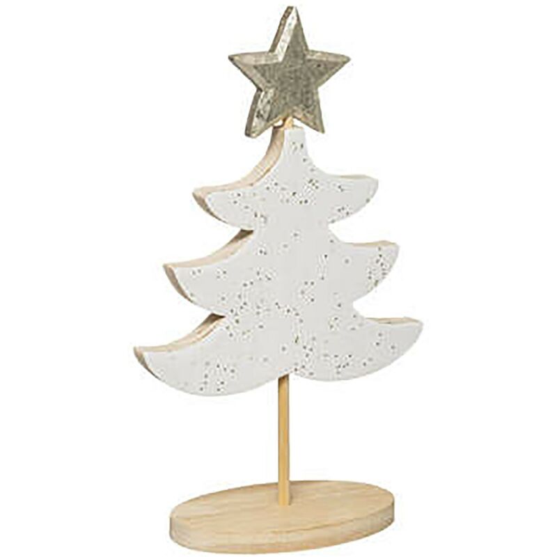 ÁRBOL DECORATIVO DE NAVIDAD MADERA 16x8x27