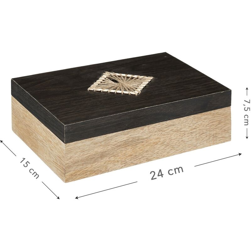 CAJA DE TÉ O INFUSIONES MADERA 21,8X21X10.-Hogarymas