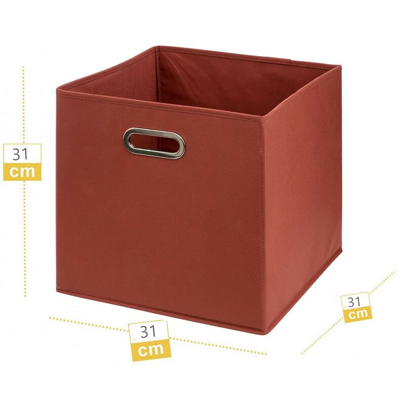 CAJA ALMACENAJE PLEGABLE TERRACOTA 31X31CM