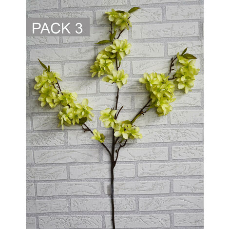 Almendro flores artificiales decoración jarrones Set de 3, Ramas Flores de  Interior Decorativas 85 cm Color -