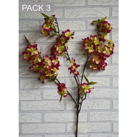 Almendro flores artificiales decoración jarrones Set de 3, Ramas Flores de  Interior Decorativas 85 cm Color 