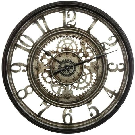 Reloj Pared Engranajes 3D Grande, Relojes Decorativos Estilo Vintage ø 51cm
