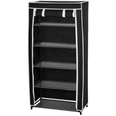 Organizador Zapatos Tipo Closet Zapatero 6 Percheros 5 Estantes Negro