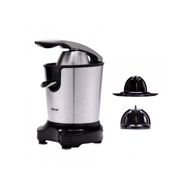 NEWCHEF-Exprimidor Eléctrico de Naranjas y Cítricos Juicer Silver Negro, 300w, Desmontable y Facil de Limpiar Negro