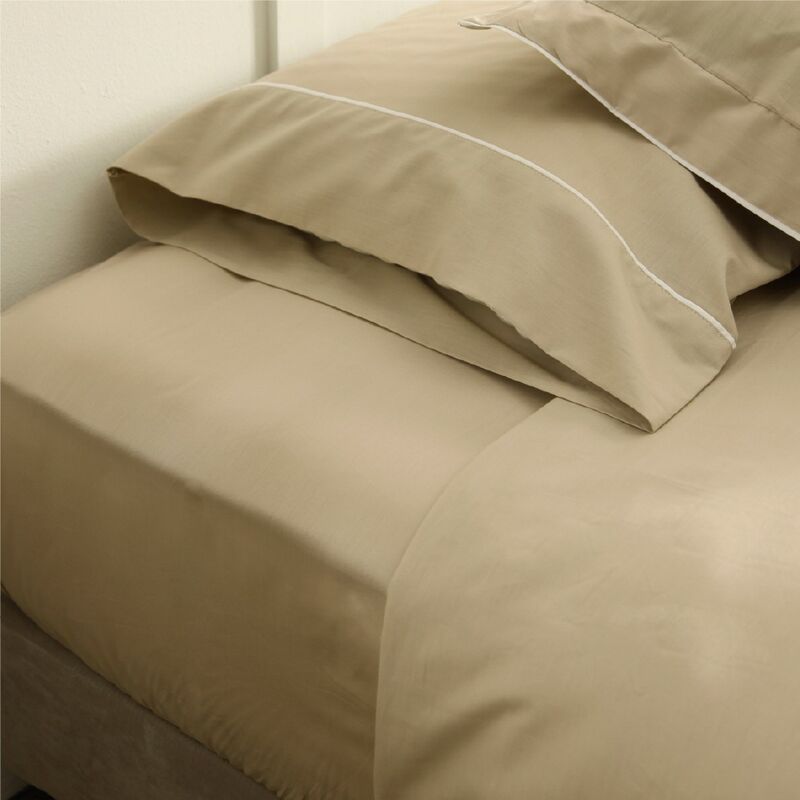 Don Descanso–Sabana Bajera Ajustable Algodón 100% Beig 180 Hilos (Camas max  34cm)Beige Piedra