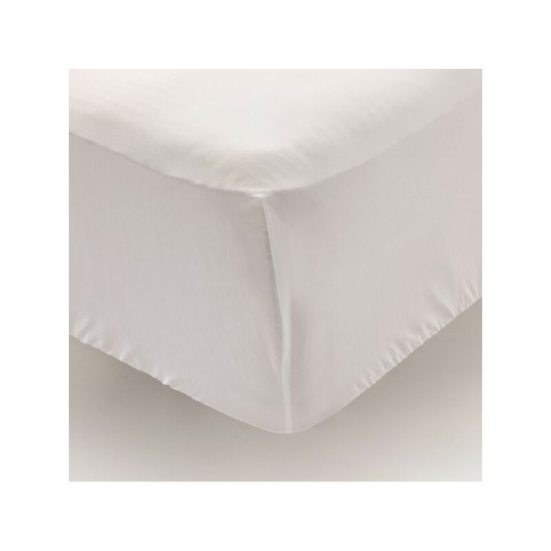 Don Descanso–Sábana Bajera Ajustable Algodón 100% Blanca 180 Hilos (Camas ±28cm)Blanco-Lavable 30º (Varios Tamaños) cama 80/90Blanco