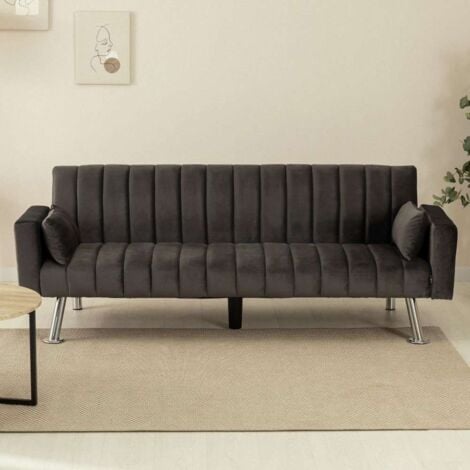 Nalui Sofá Cama Gris Antracita One Lines 3 Plazas Acolchado