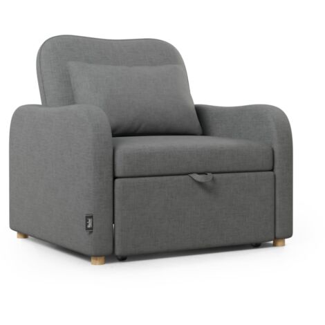 Nalui Sillón Cama Gris Antracita Buddy Reclinable 3 en 1 (92x97x90cm)