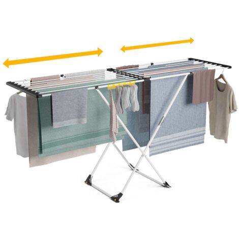 Newlux Tendedero Plegable Blanco Expansion V25 Extensible Telescópico (189x57x92,5cm), 21m Capacidad