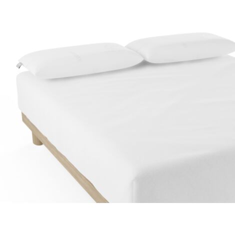 Nalui Sábana Bajera Blanco 100% Algodón 180 Hilos (Camas max 28cm), Suave, Fresca, Transpirable, Lavable a 30ºC (1/5)