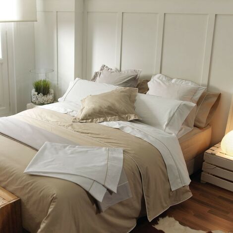 Sábana bajera ajustable lisa Perla cama 150 cm - 150x200 cm, algodón 200  hilos.