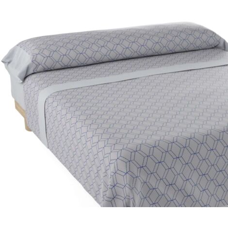 Nalui Juego de Sábanas Azul Gea Tejido Polycotton, Lavable a 30º y Fácil Planchado