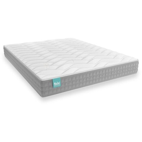Nalui Colchón Viscoelástico 120x190x21cm Blanco Talaia ±21cm Firmeza Media con Tejido Strech Bambú. Reversible  Fabricado en España