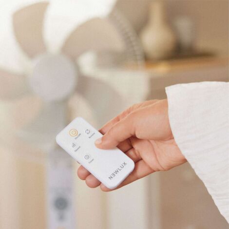 Newlux Ventilador de Pie Blanco Smart W550 5 Aspas de ø40cm con Mando