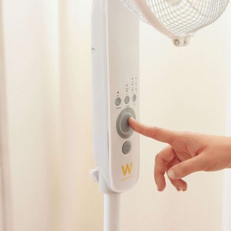 Newlux Ventilador de Pie Blanco Smart W550 5 Aspas de ø40cm con Mando