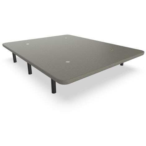 Nalui Base Tapizada 80x200x30cm Gris  de Acero con patas de Altura 25cm y 5 Barras Transversales, Tejido 3D  Fabricado en España