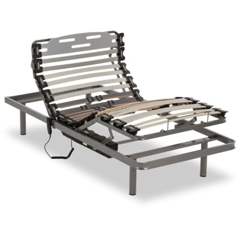 Nalui Somier articulado 80x180x25cm Gris ProCare con Mando ProCare, 11 Láminas Madera de Haya de 10 cm y Estructura de Acero