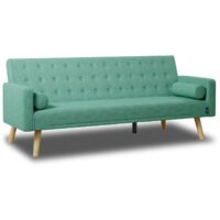 Nalui Sofá Cama Verde One Dots 3 Plazas Acolchado