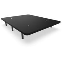 Nalui Base Tapizada 140x190x30cm Negro de Acero con patas de Altura 25cm y 5 Barras Transversales, Tejido 3D Fabricado en España