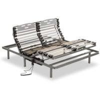 Nalui Somier articulado 150x200x25cm Gris ProCare con Mando ProCare, 11 Láminas Madera de Haya de 10 cm y Estructura de Acero
