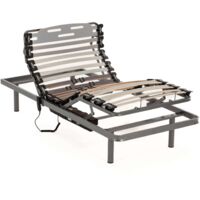 Nalui Somier articulado 90x190x25cm Gris ProCare con Mando ProCare, 11 Láminas Madera de Haya de 10 cm y Estructura de Acero