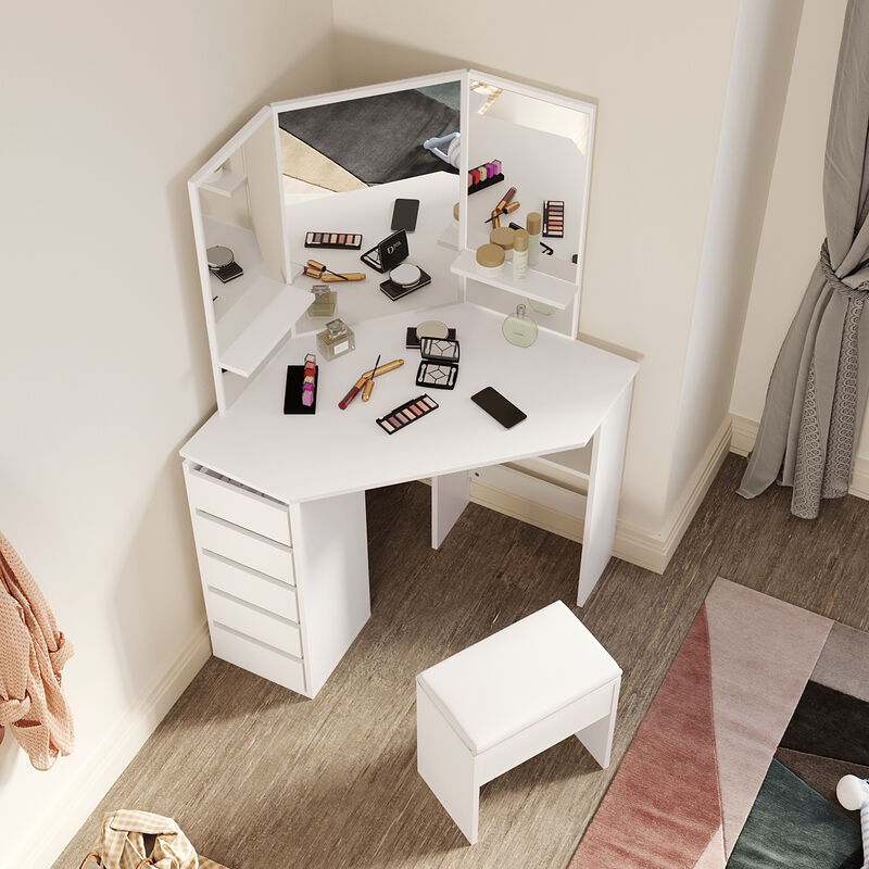 Small Family Corner Dressing Table Bedroom Modern Simple Corner Storage  Makeup Table Dressing Table. - Dressers - AliExpress