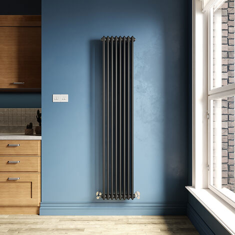 ELEGANT Traditional Radiator Black Central Heating Horizontal Radiator Mild Steel Double Panel Radiator 1800 x 380mm (1/5)