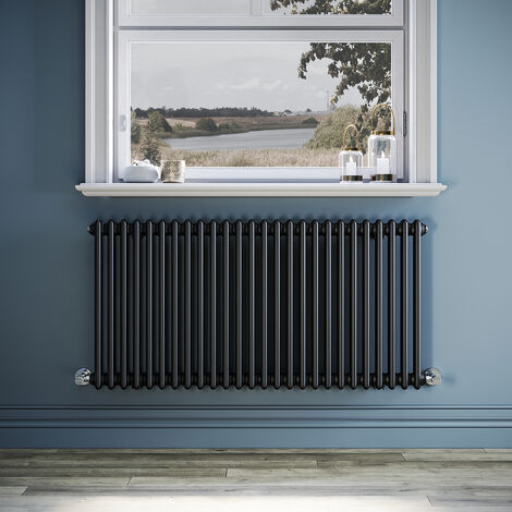 ELEGANT Traditional Radiator Black Central Heating Horizontal Radiator Mild Steel Double Panel Radiator 600 x 1190mm (1/5)