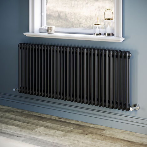 ELEGANT Traditional Radiator Black Central Heating Horizontal Radiator Mild Steel Double Panel Radiator 600 x 1505mm (1/5)