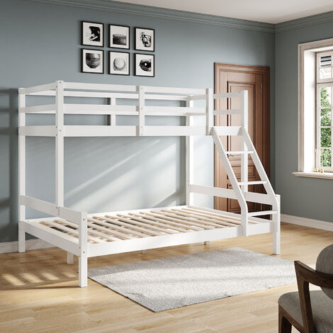 ELEGANT Bunk Bed for Triple Sleeper Wooden Bed Single & Double Children Bed 145 x 200 x 155 cm
