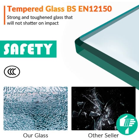 ELEGANT Black Frame Side Panel For Shower Enclosure 6mm Tempered Glass Aluminum Frame 900 x 1850mm