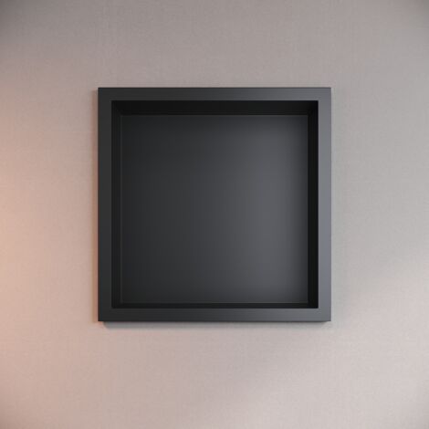 ELEGANT Shower Niche 304 Stainless Steel Wall Insert, Black Shower Caddies Modern Design, 30x30x10cm