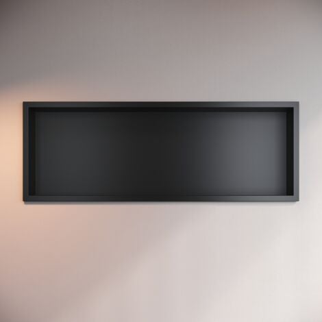 ELEGANT Shower Niche 304 Stainless Steel Wall Insert, Black Shower Caddies Modern Design, 90x30x10cm