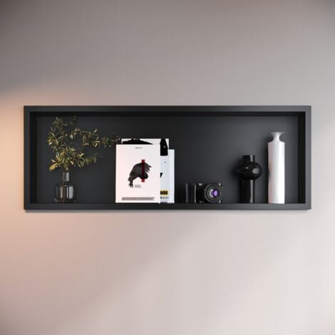 ELEGANT Shower Niche 304 Stainless Steel Wall Insert, Black Shower Caddies Modern Design, 90x30x10cm