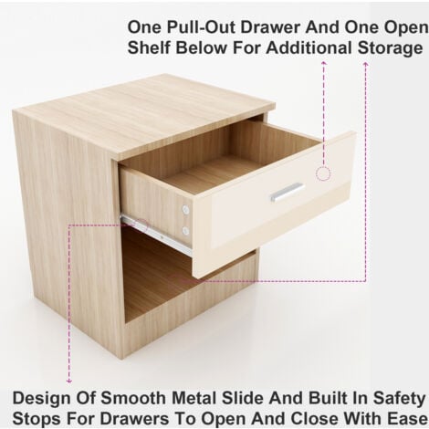 ELEGANT Wardrobes, 3 Piece Modern  Bedroom Furniture Set with Mirror Furniture Sets, 2 Door Soft Hinge Mirrored Wardrobe, 4 Drawer Chest of Drawers, Bedside Table, Cream/Oak