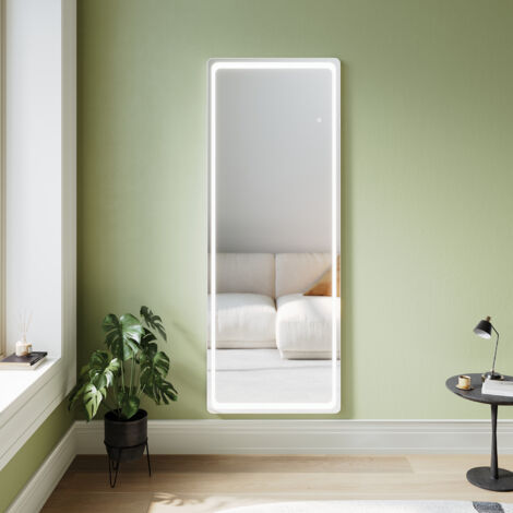 ELEGANT Modern Freestanding Mirrors with Memory Function Dimmable LED, 3 Colors of Light Modes and detachable bracket Smart Touch Vertical or Wall-Mounted, 1600 x 600 x 35mm (1/5)