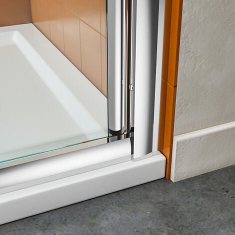 ELEGANT Bifold Shower Enclosure Reversible Folding Glass Shower Space Saving Shower Door 800mm