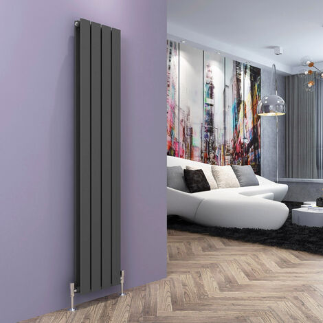 ELEGANT Anthracite Designer Radiator 1600 x 300mm Vertical Double Flat Panel