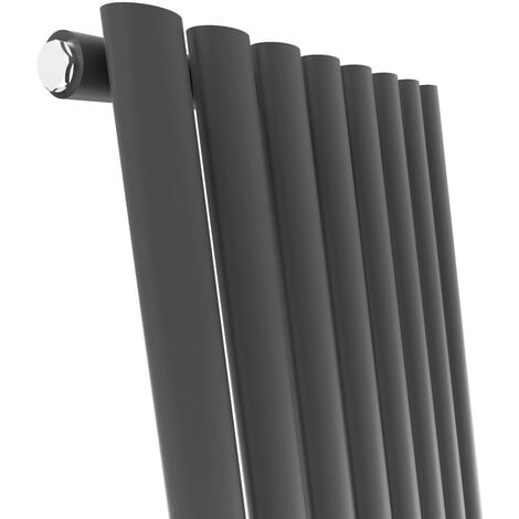 ELEGANT  1800 x 500 mm Radiator Vertical Mirror Rad Designer Oval Column Panel Central Heating Radiator Anthracite