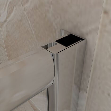 ELEGANT 800 x 700 mm Sliding Corner Entry Shower Enclosure 6mm Safety Glass Polished Aluminium Frame Screen Cubicles