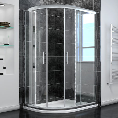 ELEGANT 900 x 760 mm Quadrant Shower Cubicle 6mm Glass Sliding door ...