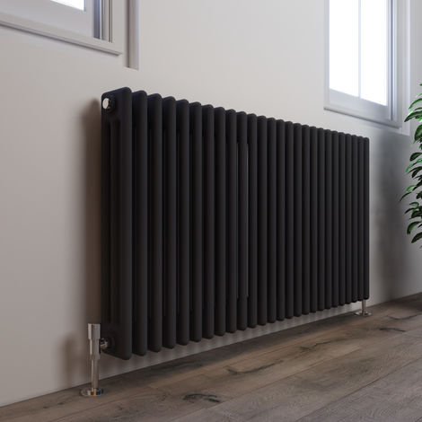 Elegant Traditional Radiator Anthracite Triple Horizontal Cast Iron 